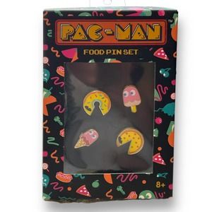 PAC-MAN Collector Pins Enamel Food Pin Set NWT Video Games Retro Gaming